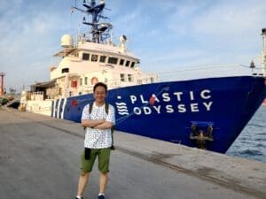 Plastic Odyssey docked at the Port of Chennai.